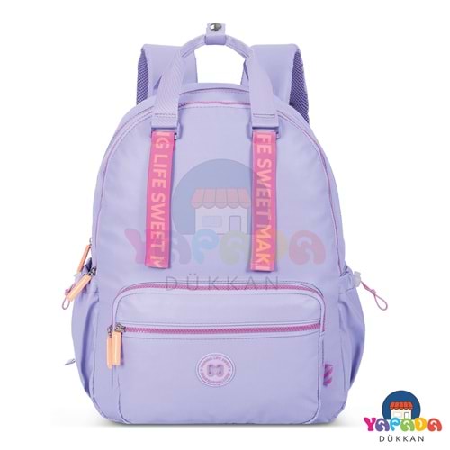Marshmallow Smoothy Purple 65729 Poliüretan Vegan Deri Laptop Bölmeli Mor Okul Sırt Çantası