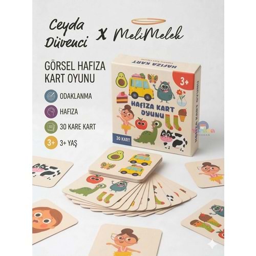 Melimelek Eşleştirme Oyun Kartları Hafıza 30 Kart 3+ Başka defter