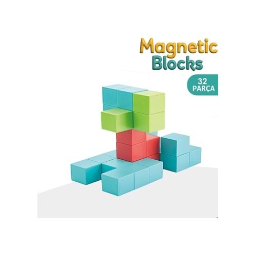 Learning Fun 32 Parça Manyetik Küp Bloklar Dıy Yapı ...