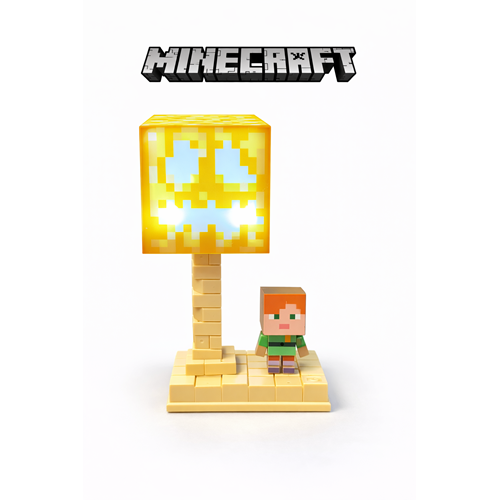 Minecraft Glowstone Işıklı LED Lamba – Alex Figürlü Masa Dekoru | Bent-216