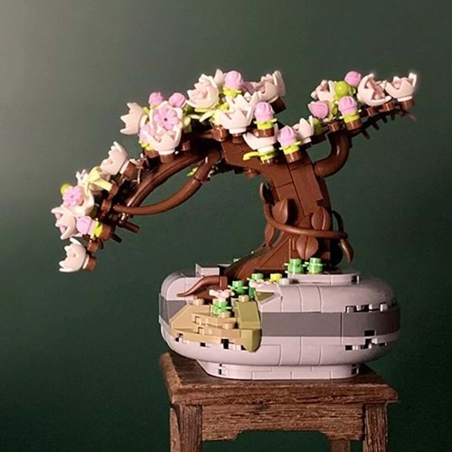 Loz Lego Eternal Flowers Çiçek Pembe Sakura Kiraz Ağacı 426 Parça Lz-1661