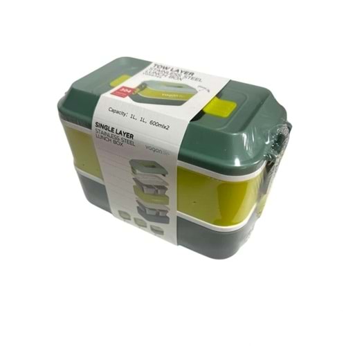 Vagonlife Steel Lunch Box 2 Layers Lunch Box Beslenme Kutusu 1200 ml Vgn-6744