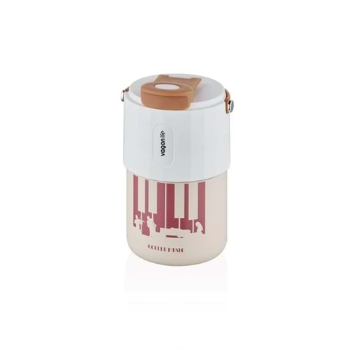 Vagonlife Tumbler 400 ML Kahve Bardağı/Mug Pipetli/Rahat İçim Paslanmaz Çelik Termos VGN2050 KAHVERENGİ