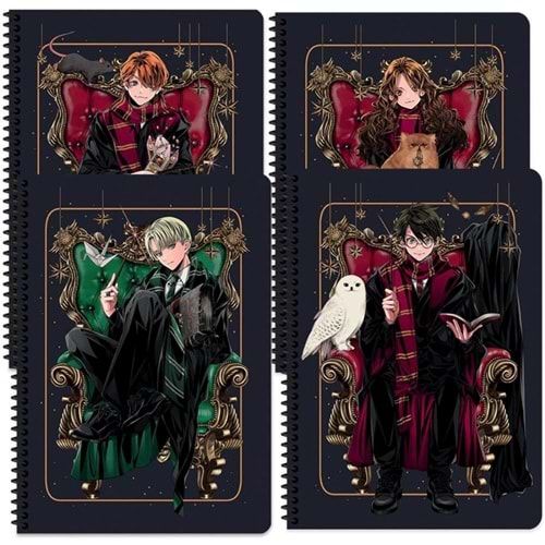 Keskin Color Harry Potter 380621-07 A4 80 Yaprak Çizgili Karton Kapak Spiralli Defter