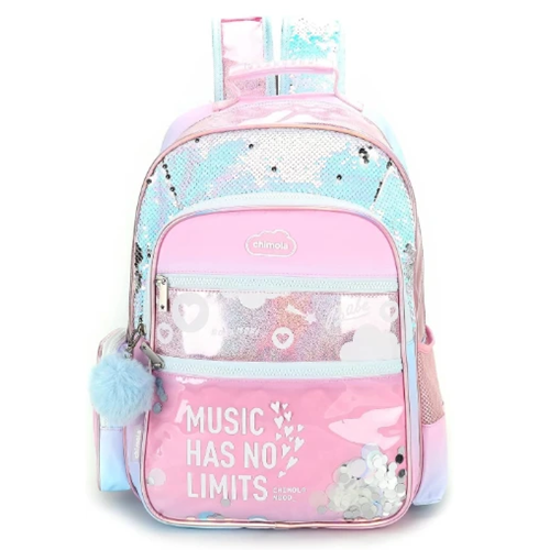 Chimola Music Blue Pink 17 inç Okul Sırt Çantası