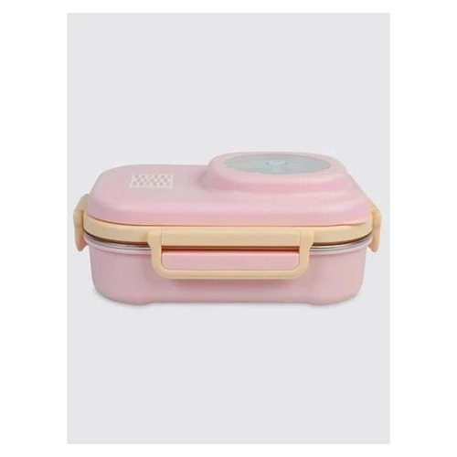 Uzspace VGN-8021-8091 Paslanmaz Çelik Yemek Kabı - Lunch Box 600 ml Peach Pink
