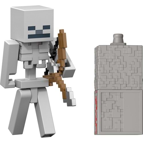 Mattel Minecraft Skeleton Action Figure & Accessory Set, 3.25-inch Scale Collectible Toy & Building Piece GTP08 / JJR93
