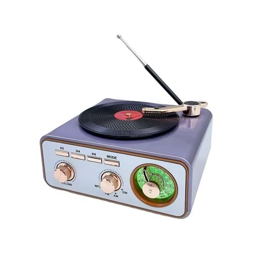Nostaljik Vintage Bluetooth Hoparlör & Radyo | Fm-Am-Sw | USB – Tf Kart – Aux – 1200 Mah Meier MD-1217BT
