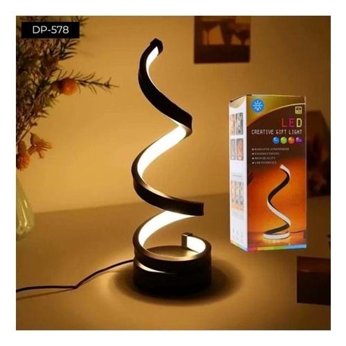 Modern Spiral Tasarım LED Gece Lambası - Estetik Kıvrımlı Masa Lambası