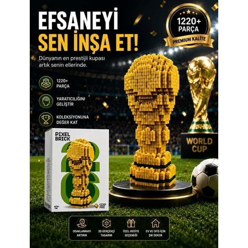 Bricks Piksel Dünya Kupası Lego Uyumlu 1220+ Parça Yapım Oyuncak Seti Dekoru Pb-01