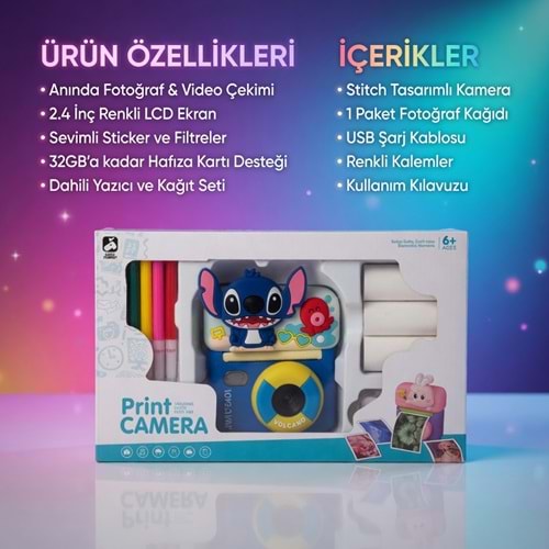 MagicPrint Stitch Volcano Instant Print Fotoğraf Makinesi Aysıma-107