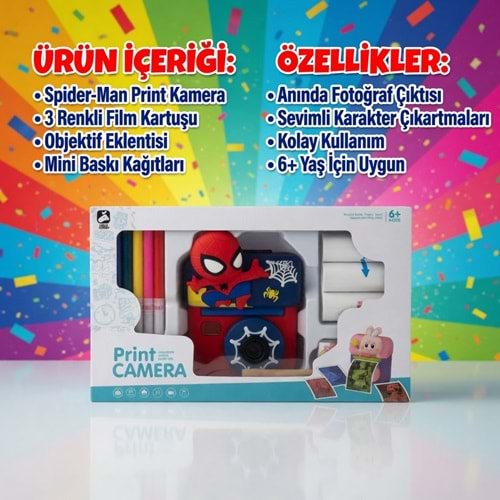 MagicPrint Spiderman Web Instant Print Fotoğraf Makinesi Aysıma-108
