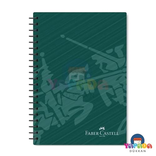Faber-Castell Klasik PP Kapak Spiralli A4 80 Yaprak Kareli Defter Karma Desen 5075000498000