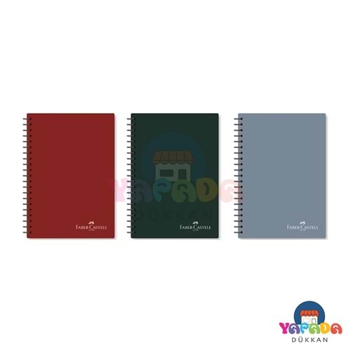 Faber-Castell Koyu Renkler PP Kapak Spiralli A4 80 Yaprak Kareli Defter Karma Renk 5075000518000