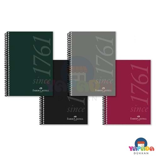 Faber-Castell Koyu Renkler 5075000519000 A4 100 Yaprak Çizgili PP Kapak Spiralli Defter