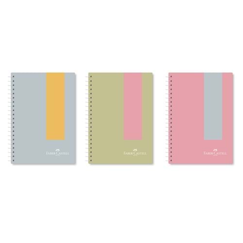 Faber-Castell Pastel PP Kapak Spiralli A4 80 Yaprak Kareli Defter Pastel Karma Renk 8684897033864