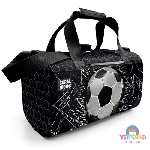 Coral High 27539 Siyah Beyaz Futbol Desenli Spor ve Seyahat Çantası