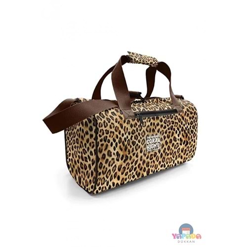Coral High 27533 Kahverengi Leopar Desenli Spor ve Seyahat Çantası