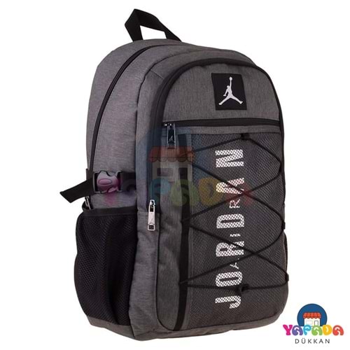 Jordan Air New York Grey Q3164 23 L 46 x 27 x 19 cm Üç Bölmeli 15 İnç Laptop Bölmeli Gri Erkek Çocuk Okul Sırt Çantası