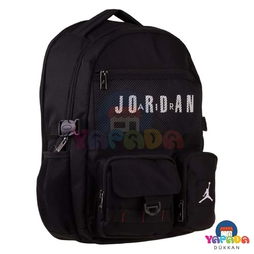 Jordan Air Brooklyn Black Q3180 Siyah Beş Bölmeli Erkek Çocuk Okul Sırt Çantası