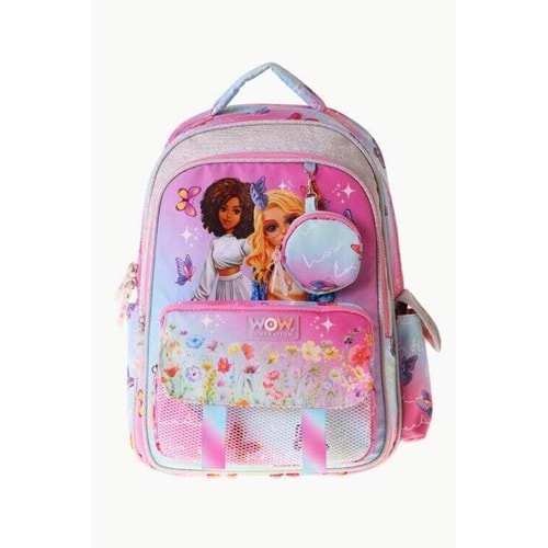 Wow Generation Butterfly W6074 Turkuaz-Pembe Dört Bölmeli 24 L İlkokul Sırt Çantası