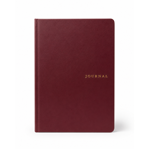 Victoria's Journals Keten Sert Kapak Defter A5 ,120 yap, 120 gr.Ivory. Çizgili-Bordo