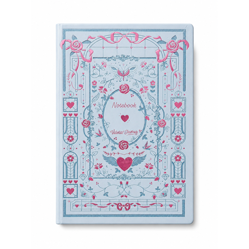 Victoria's Journals Amour - Vegan Deri Sert Kapak Defter A5 100 gr., 96 yaprak. Çizgili.Kutulu-Mavi