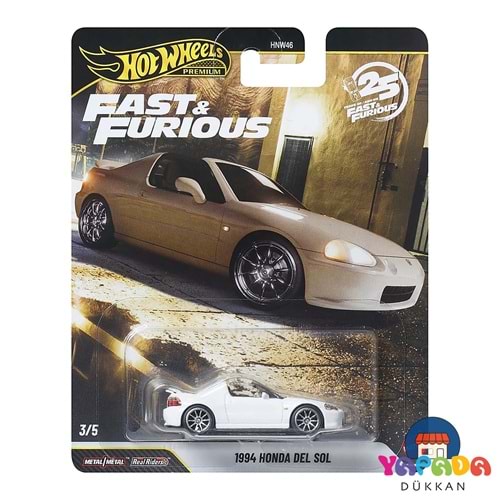 Hot Wheels Premium Fast & Furious 25. Yıl 1994 Honda Del Sol JHW63 #3/5 1:64 Koleksiyon Model Araba