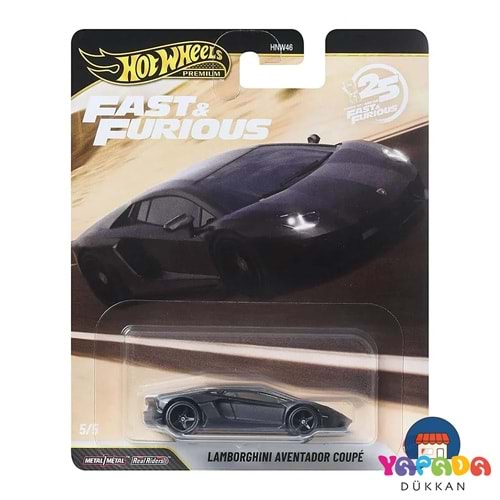 Hot Wheels Premium Fast & Furious 25. Yıl Lamborghini Aventador Coupe JHW77 #5/5 1:64 Koleksiyon Model Araba