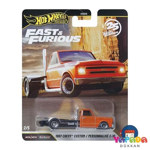 Hot Wheels Premium Fast & Furious 25. Yıl 1967 Chevrolet C10 Custom JHW61 #2/5 1:64 Koleksiyon Model Araba