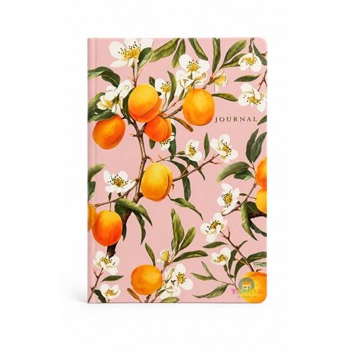 Victoria’s Journals Smyth Art Vegan Deri Defter 100 gr 120 Yaprak - Kayısı Çiçeği Desenli Pembe