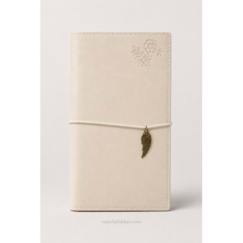 Victoria’s Journals Charm Kuş Lastikli Planlayıcı 9x19 cm 80 Yaprak 100 gr - Kırık Beyaz