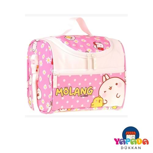 Kaukko Kids Molang Pembe Sarı Isı Yalıtımlı Kız Çocuk Beslenme Çantası