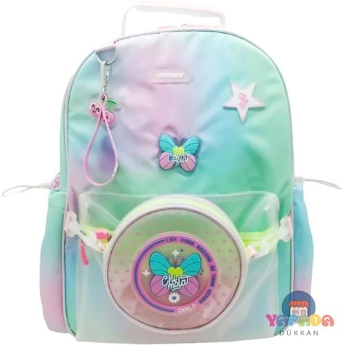 Chimola Butterfly Yeşil Pembe Sırt Çantası