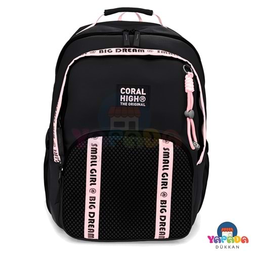 Coral High 24410 Siyah-Pembe Okul Sırt Çantası