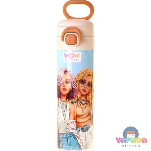 Wow Generation W6057 Friends Pembe 520 ml SUS316 Paslanmaz Çelik Çift İçim Kilitli Termos Matara