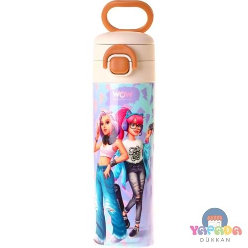 Wow Generation W6042 Cool Mavi-Pembe 520 ml SUS316 Paslanmaz Çelik Çift İçim Kilitli Termos Matara