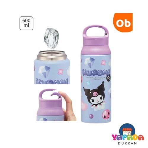 Wiggle Kuromi 3828 600 ml Paslanmaz Çelik Çift İçim Kapaklı Termos Matara