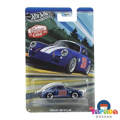 Hot Wheels Silver Series Vintage Club Porsche 356 Outlaw JKY28 HRT81 #5/5 1:64 Koleksiyon Model Araba