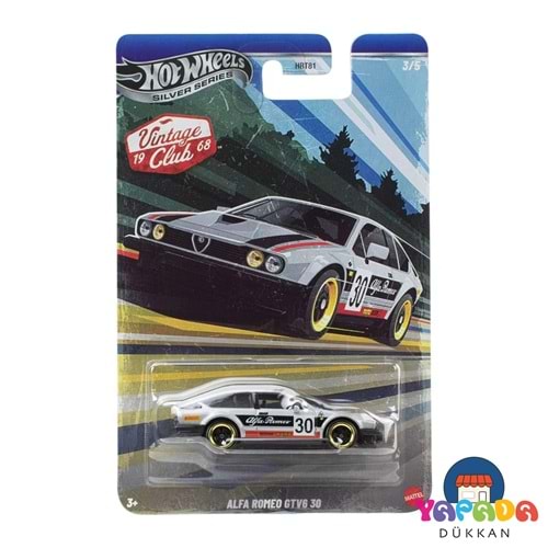 Hot Wheels Silver Series Vintage Club Alfa Romeo GTV6 3.0 JKY30 HRT81 #3/5 1:64 Koleksiyon Model Araba