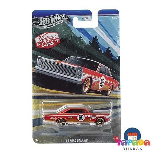 Hot Wheels Silver Series Vintage Club 1965 Ford Galaxie JKY29 HRT81 #4/5 1:64 Koleksiyon Model Araba