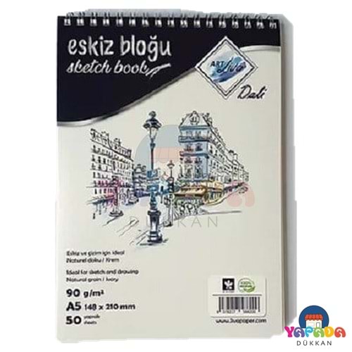 Art Liva Dali SD-601 A5 90 g 50 Yaprak Spiralli Eskiz ve Çizim Defteri