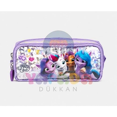 Me Çanta Me Team My Little Pony Besties 23622 Lisanslı Pullu İki Bölmeli Lila Tekstil Kalem Çantası