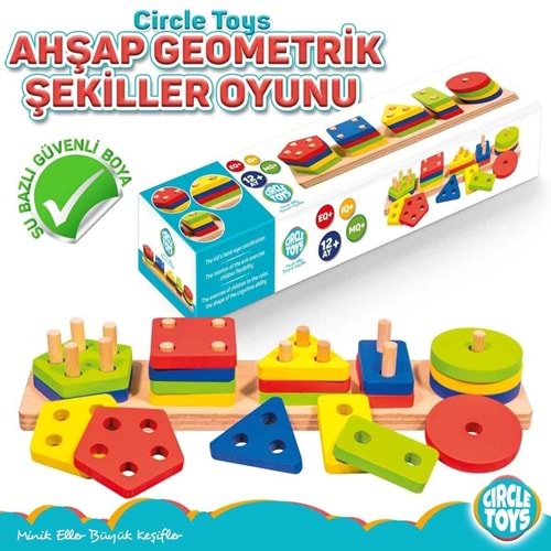 Circle Toys Ahşap Geometrik Şekiller Oyunu