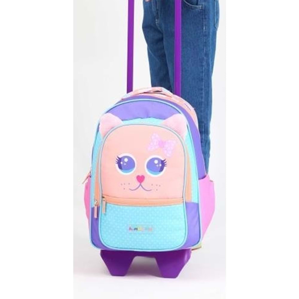 Kaukko Kids Sırt Çantası Çekçekli Tekerlekli Koala Lila Mavi L5208