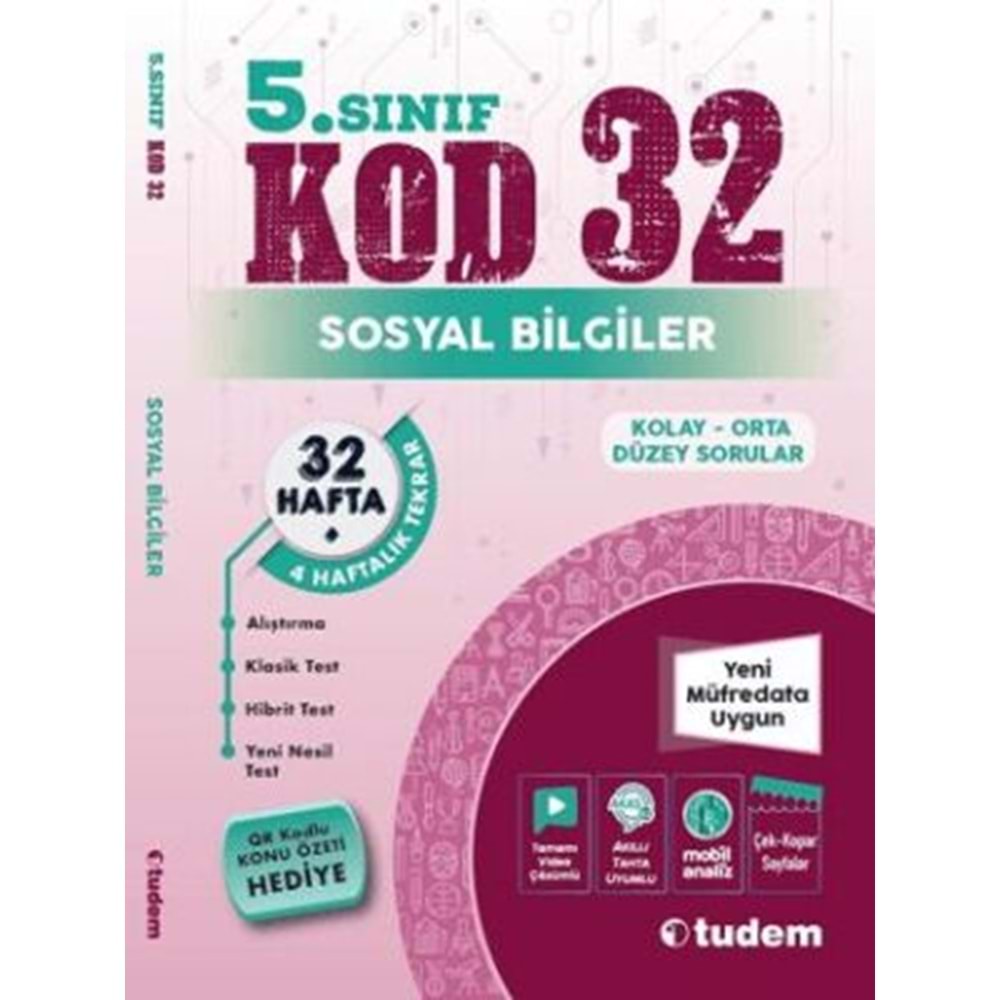 5. Sınıf Sosyal Bilgiler Kod 32 - Kolektif - Tudem Yayınları