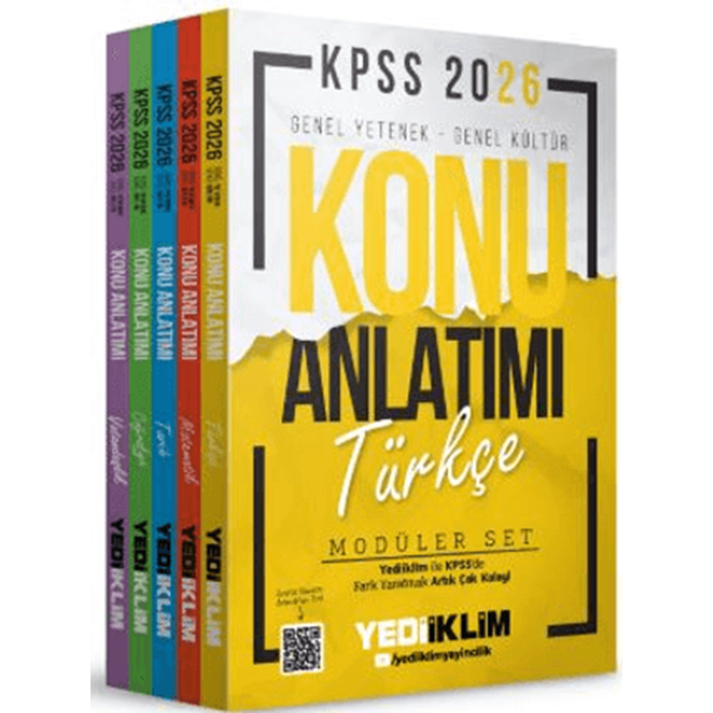 2026 KPSS Genel Yetenek - Genel Kültür Konu Anlatımı Modüler Set ( 5 Kitap) - Kollektif - Yediiklim Yayınları