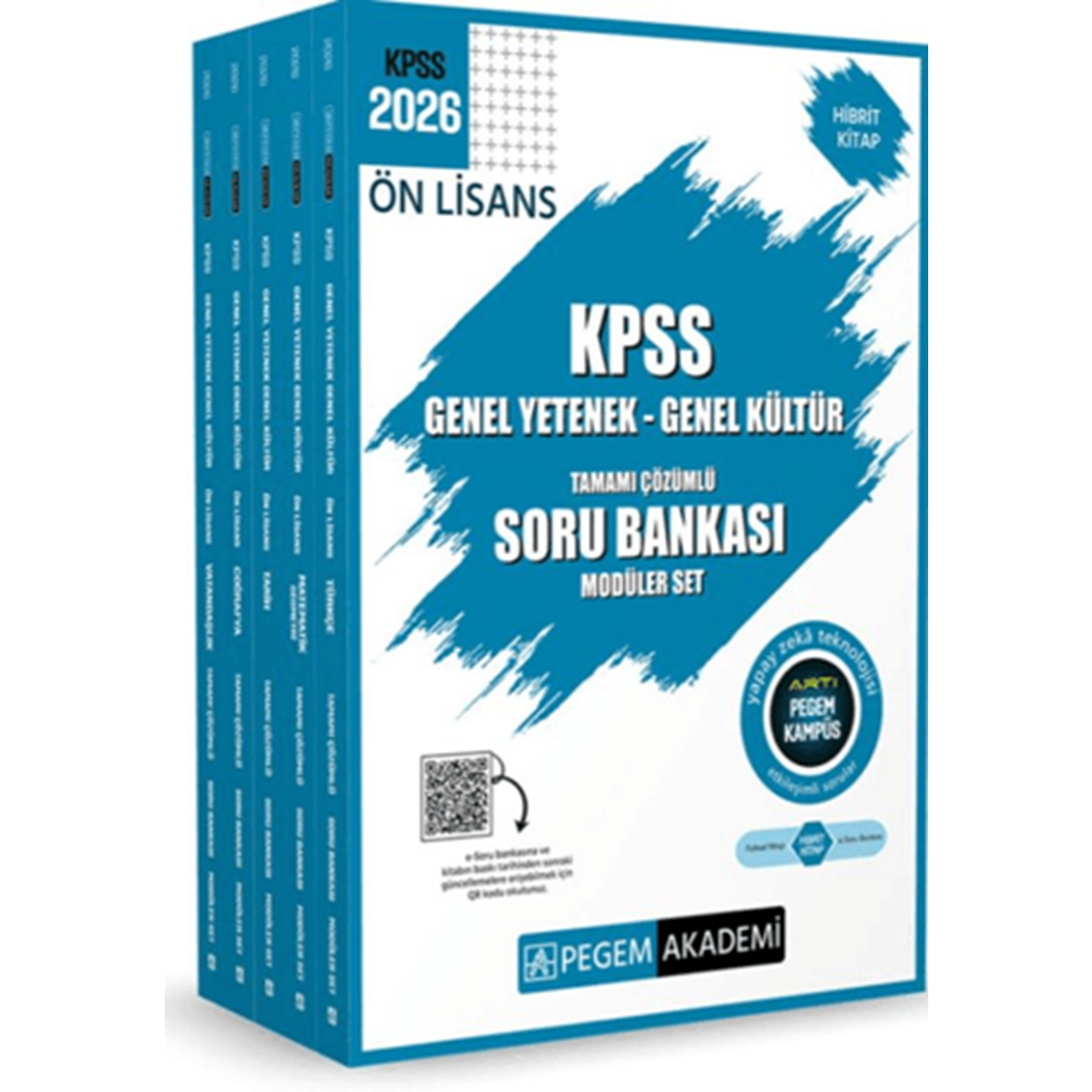 2026 KPSS Ön Lisans Genel Yetenek Genel Kültür Tamamı Çözümlü Soru Bankası Modüler SetKollektifPegem Akademi Yayıncılık