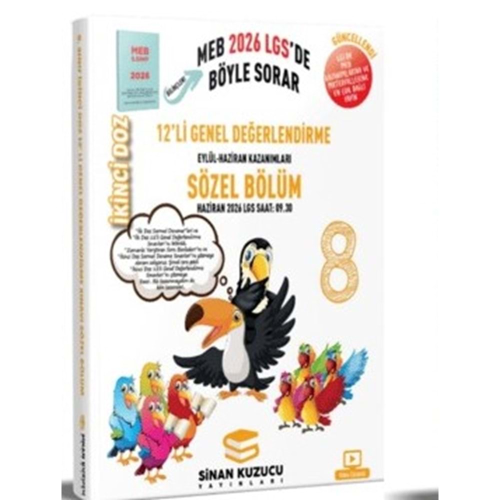 8. Sınıf İkinci Doz 12`Li Genel Değerlendirme Sınavı (Sözel) - Kolektif - Sinan Kuzucu Yayınları