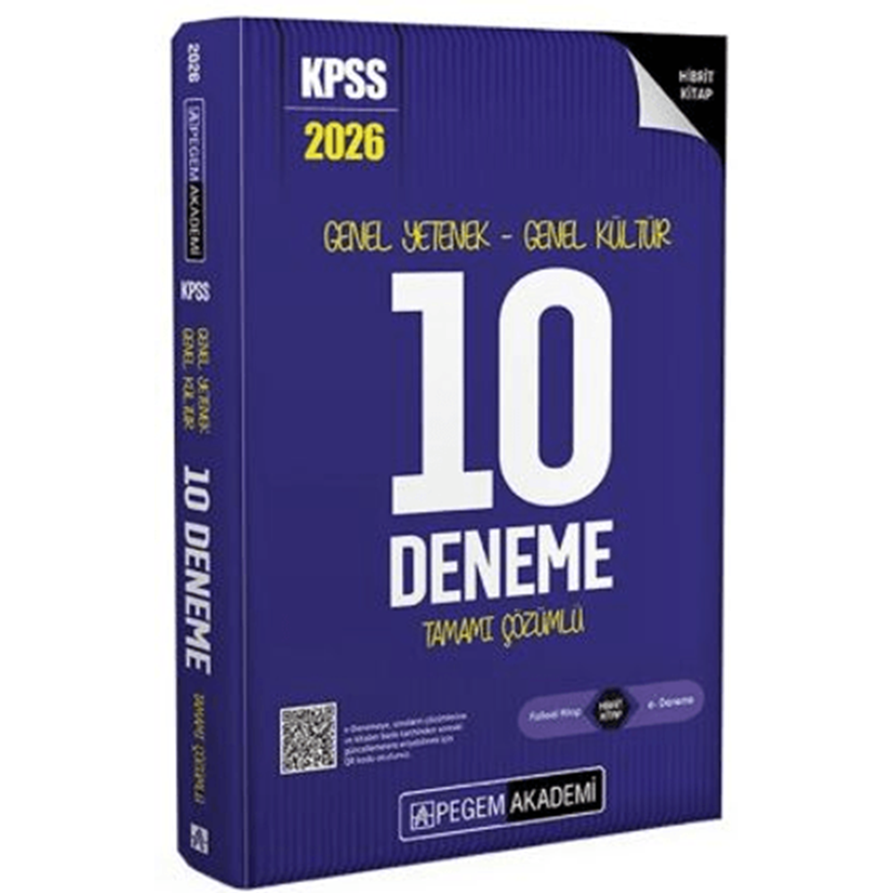 2026 KPSS Genel Yetenek Genel Kültür 10 Deneme Çözümlü - Kollektif - Pegem Akademi Yayıncılık